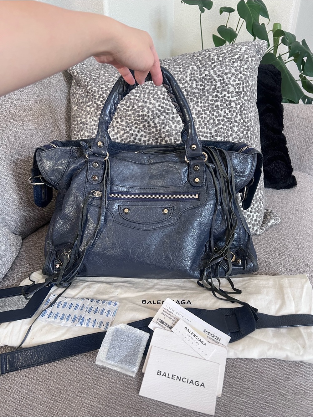 Balenciaga Authentic Vintage Le City Dark Blue Leather Bag - Picture 14 of 16
